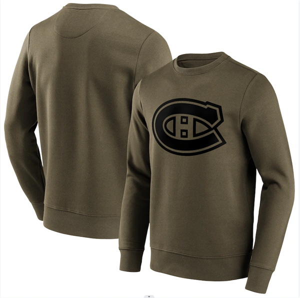 Men's Montreal Canadiens Khaki Iconic Preferred Logo Graphic Crew Sweatshirt Men's Montreal Canadiens Khaki Iconic Preferred Logo Graphic Crew Sweatshirt